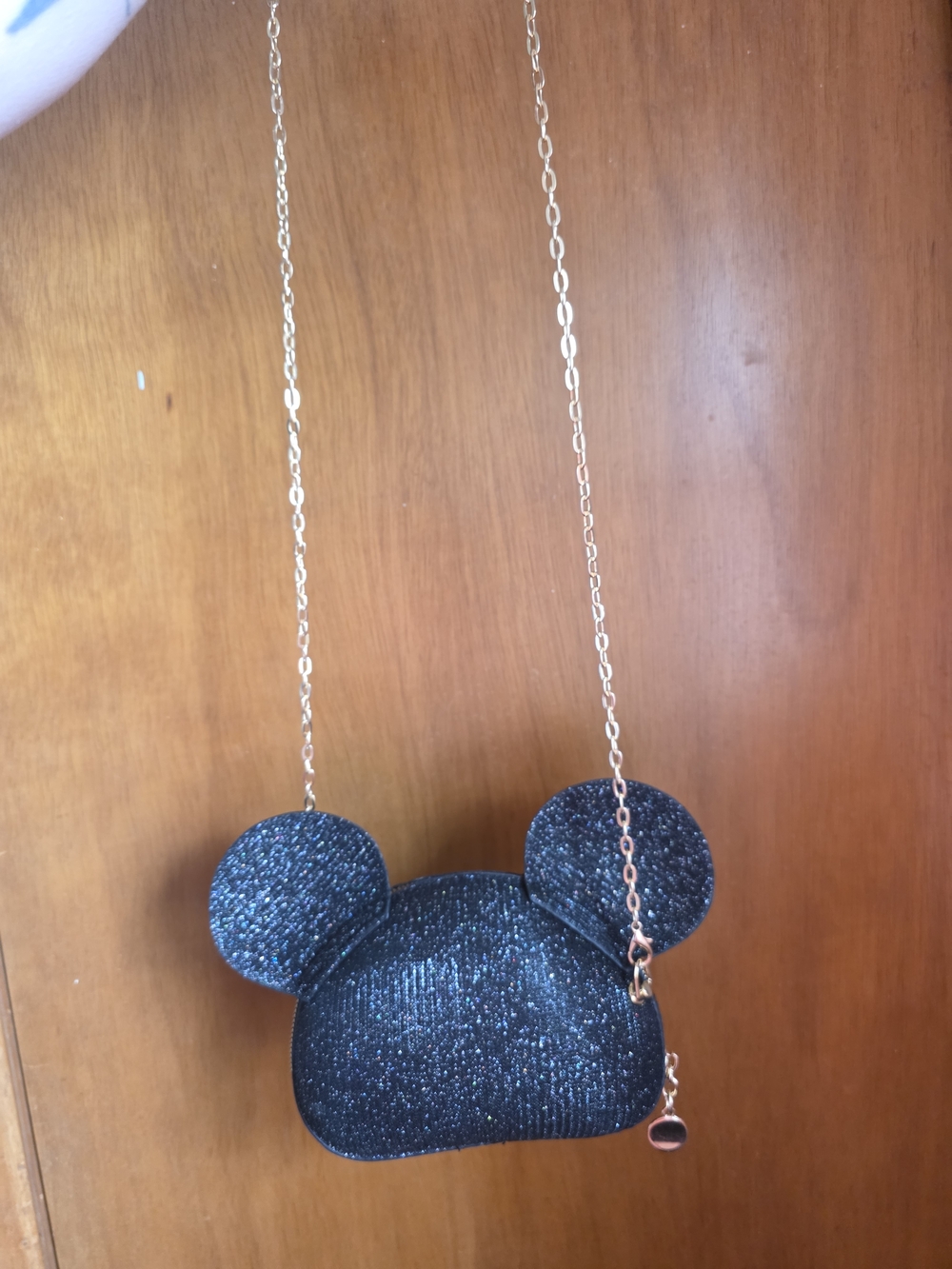 Glitter Mickey-Ears Crossbody Bag - Black